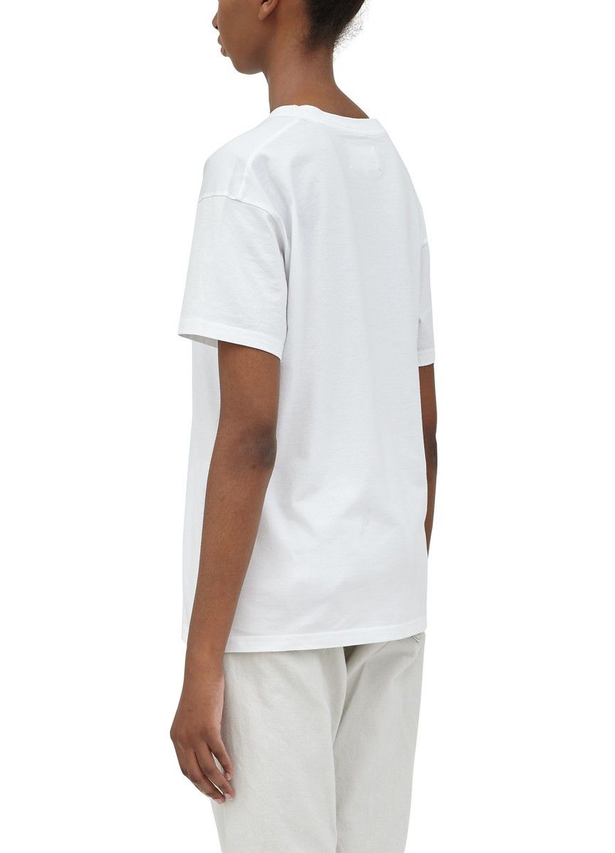 Maison Margiela oc11z0925 Logo Cotton Jersey T-Shirt in White Size L / US 10 / IT 46 - 6 Thumbnail
