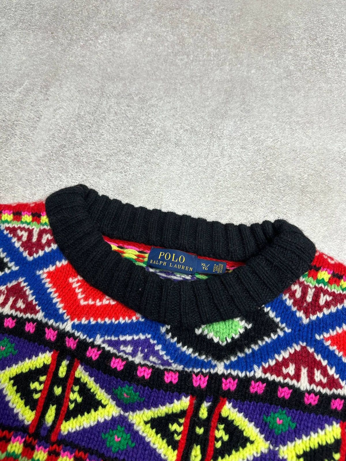 Polo Ralph Lauren Vintage Polo Ralph Lauren RRL Abstract Coogi Style Sweater Size US XL / EU 56 / 4 - 3 Thumbnail