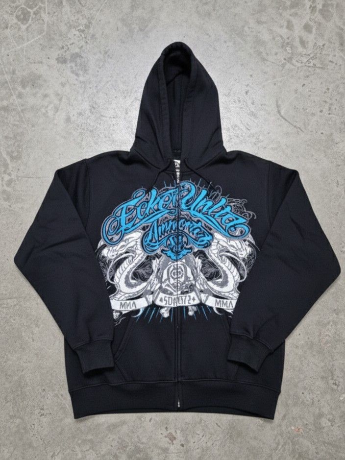 Ecko Unltd. Rare Ecko Unltd Deadstock Grunge Zipup Hoodie Size US XXL / EU 58 / 5 - 1 Thumbnail