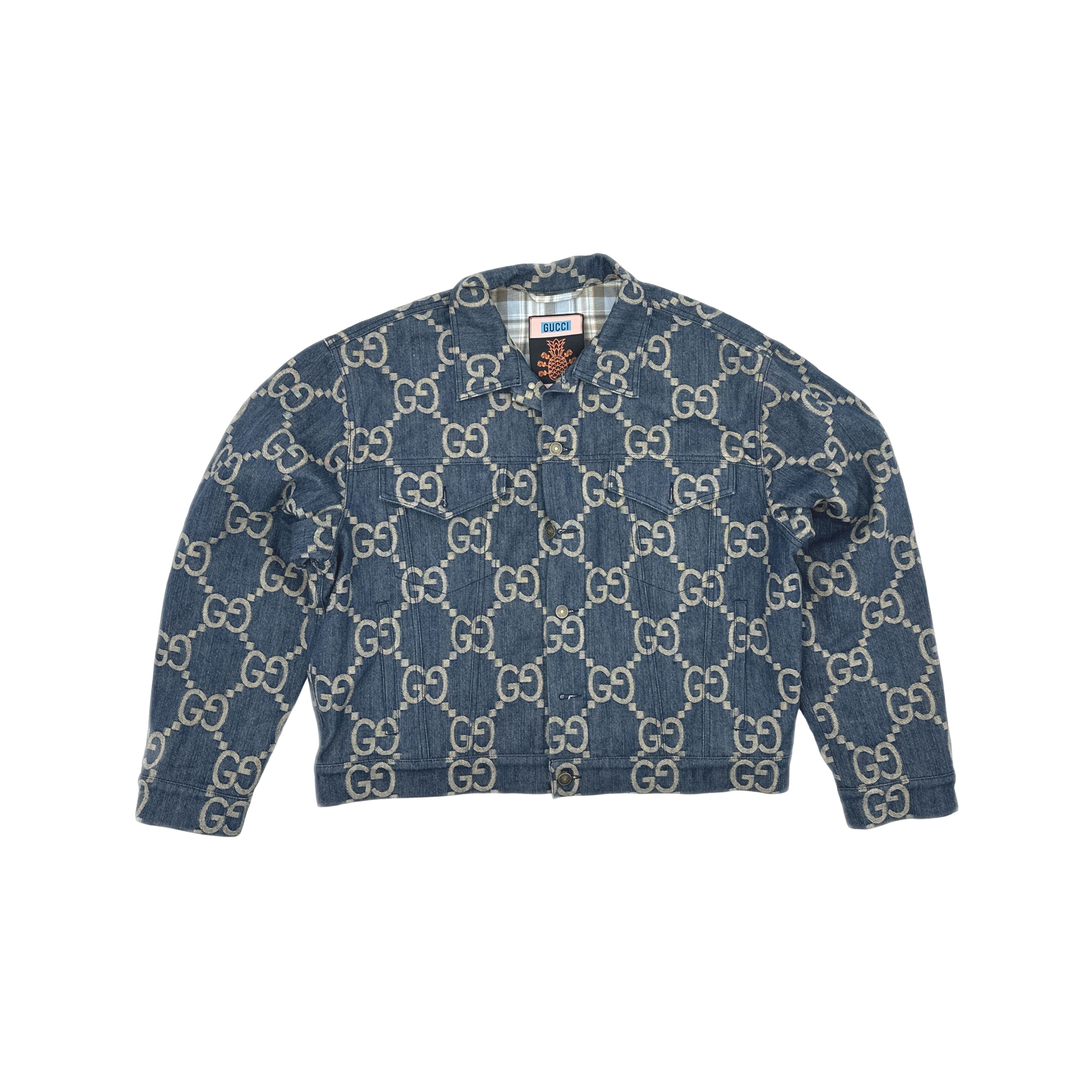 Gucci Gucci Monogram Pineapple Denim Jacket Size XL Size US XL / EU 56 / 4 - 1 Thumbnail