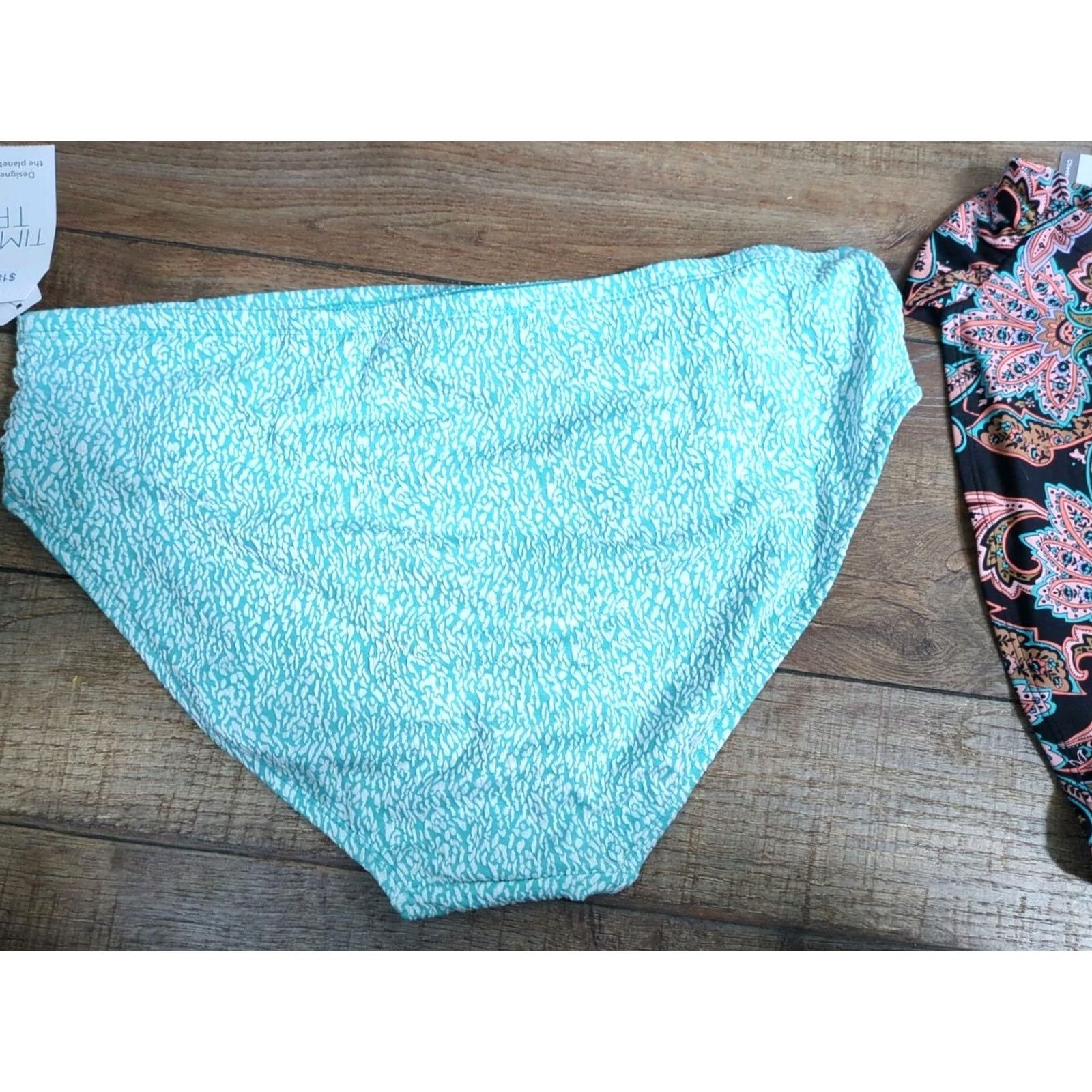 Vintage VINTAGE TIME AND TRU Bikini Bottoms Women 1X Turquoise Cove NWT Plus Size Swimwear Bikini Bottoms Size 40" / US 18 - 4 Thumbnail