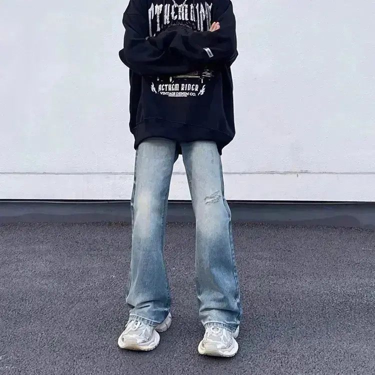 Japanese Brand Retro washed distressed jeans Size US 32 / EU 48 - 5 Thumbnail