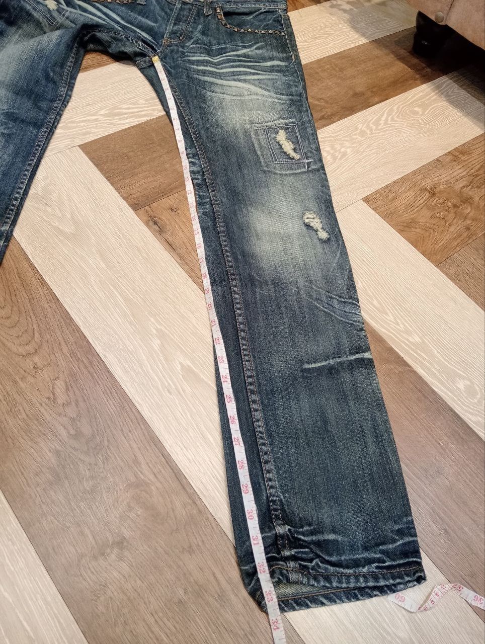 If Six Was Nine JAPANESE EDGE RUPERT BLUE WASHED DENIM PANTS Size US 33 - 13 Thumbnail