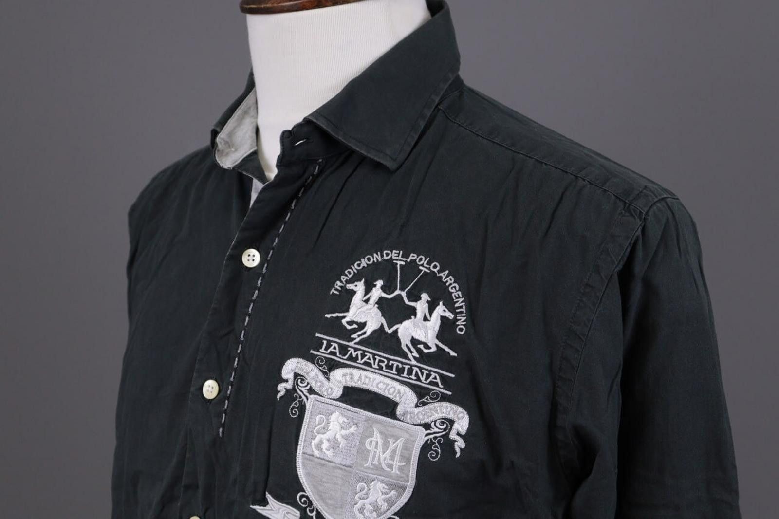 La Martina La Martina Buenos Aires Slim Fit Black Shirt Size XL Size US XL / EU 56 / 4 - 9 Thumbnail