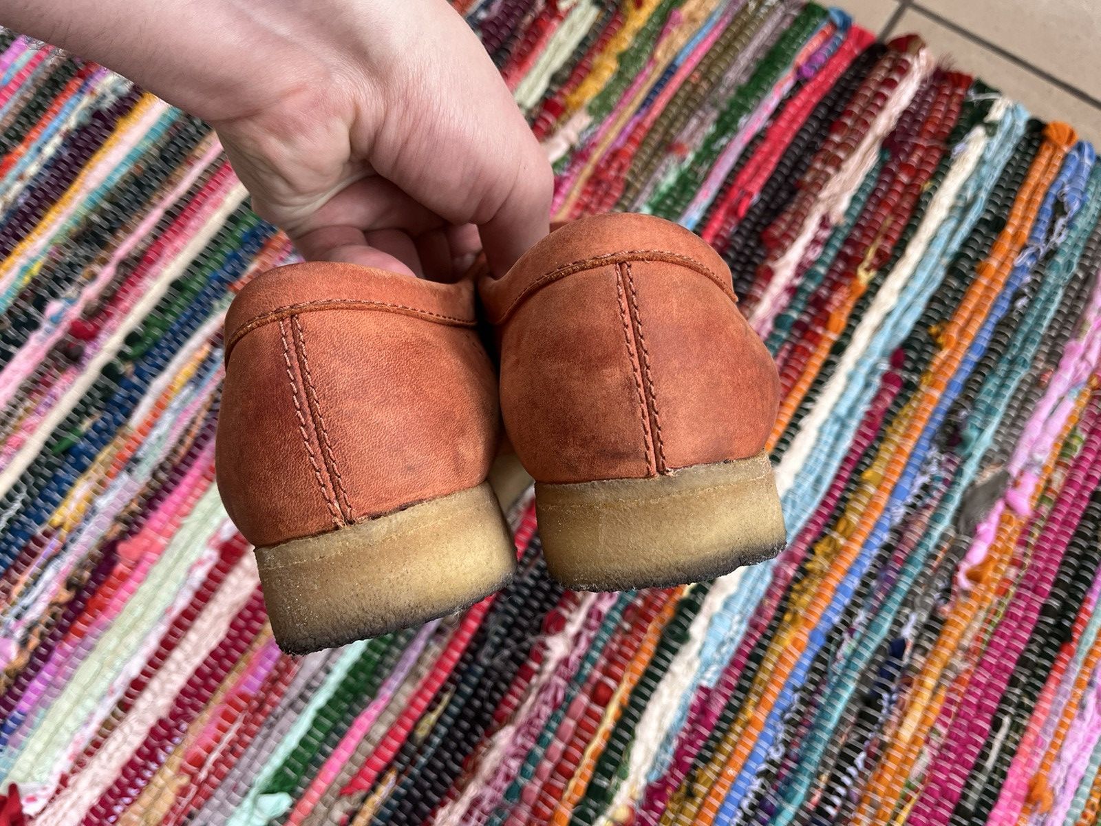 Clarks × Vintage Clark’s Wallabee Red Suede Wallabees Casual Low Sneakers Size US 10 / EU 43 - 5 Thumbnail
