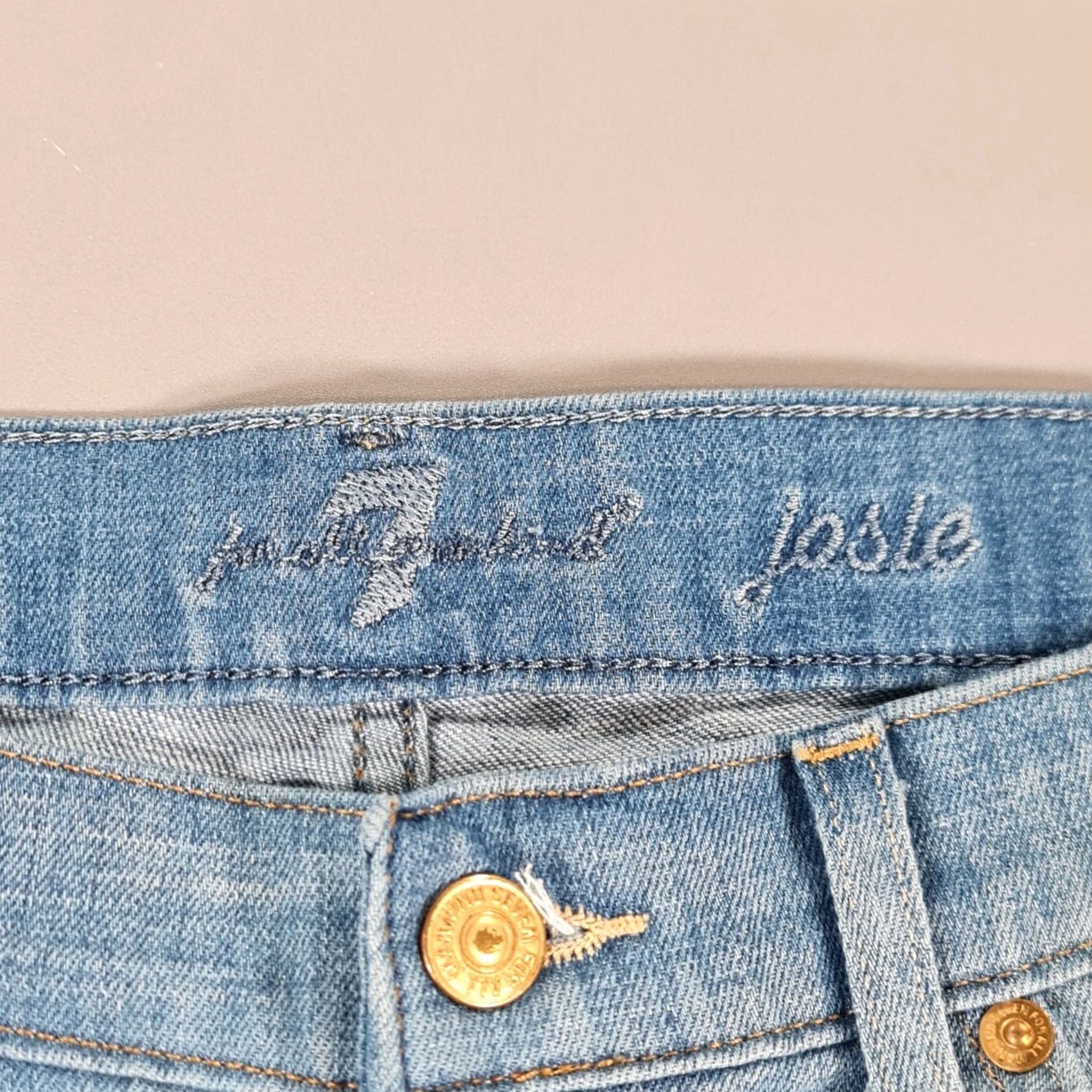 7 For All Mankind 7 For All Mankind Josie Jeans Women's W28 L27 Blue Distressed Stretch Denim 5-Pocket Ankle Size 28" / US 6 / IT 42 - 3 Thumbnail