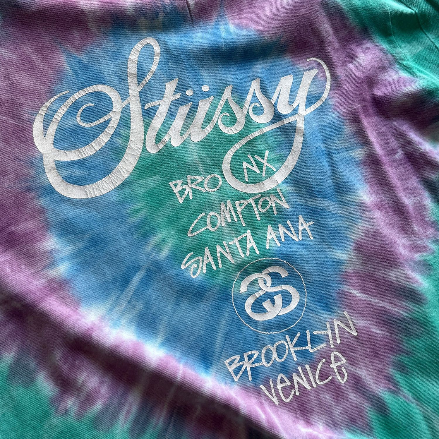 Stussy Stussy World Tour Tie Dye T-Shirt - Teal L Size US L / EU 52-54 / 3 - 4 Thumbnail