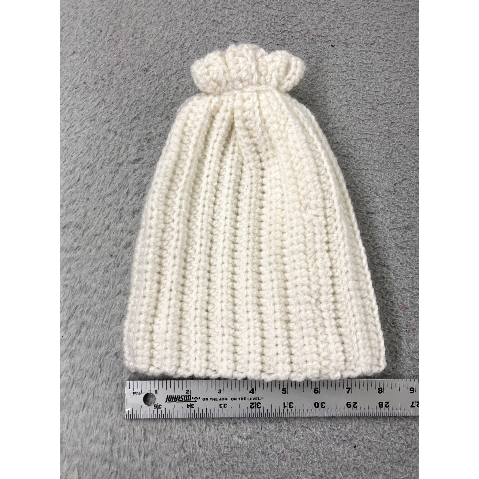 Vintage Handmade Beanie Toque Womens One Size White Knit Acrylic Bow Winter Snow Beanie Womens One Size White Knit Acrylic Bow Winter Snow Size ONE SIZE - 4 Thumbnail