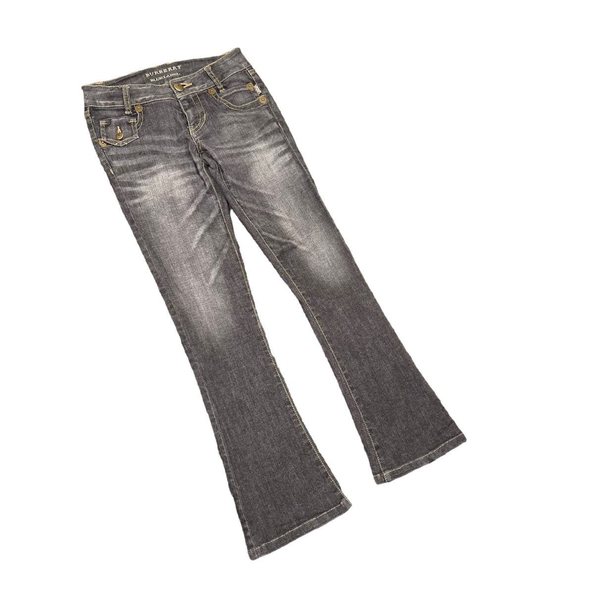 Burberry Burberry Blue Label Flare Charcoal Washed Denim Jeans Size US 27 - 3 Thumbnail