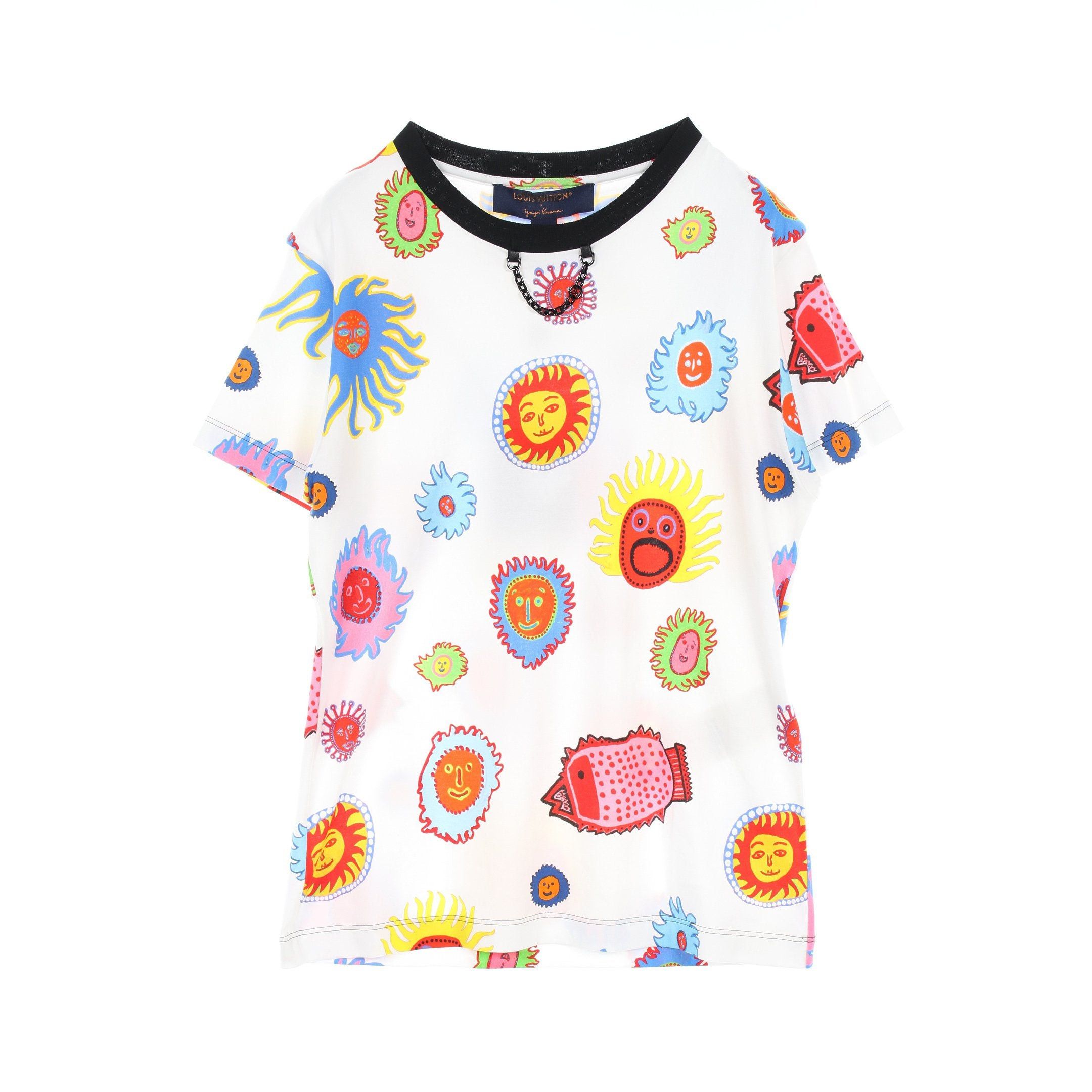 Louis Vuitton Louis Vuitton Lv * Yk Face Print T-Shirt Cotton Black Multicolor Yayoi Kusama Collaboration Size ONE SIZE - 1 Thumbnail