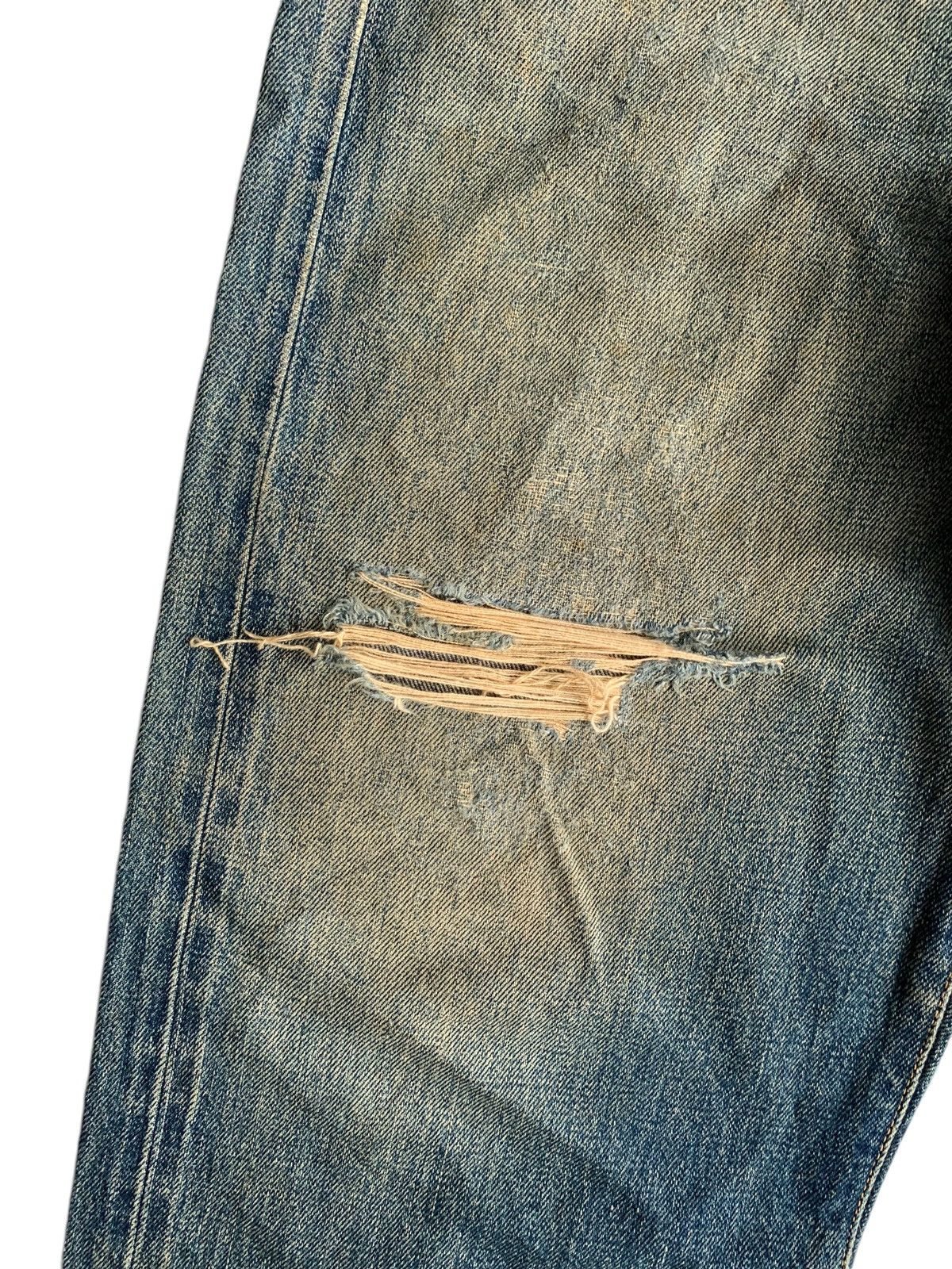 Kapital Whiz Limited Buckle Back Selvedge Distressed Denim Size US 36 / EU 52 - 17 Thumbnail