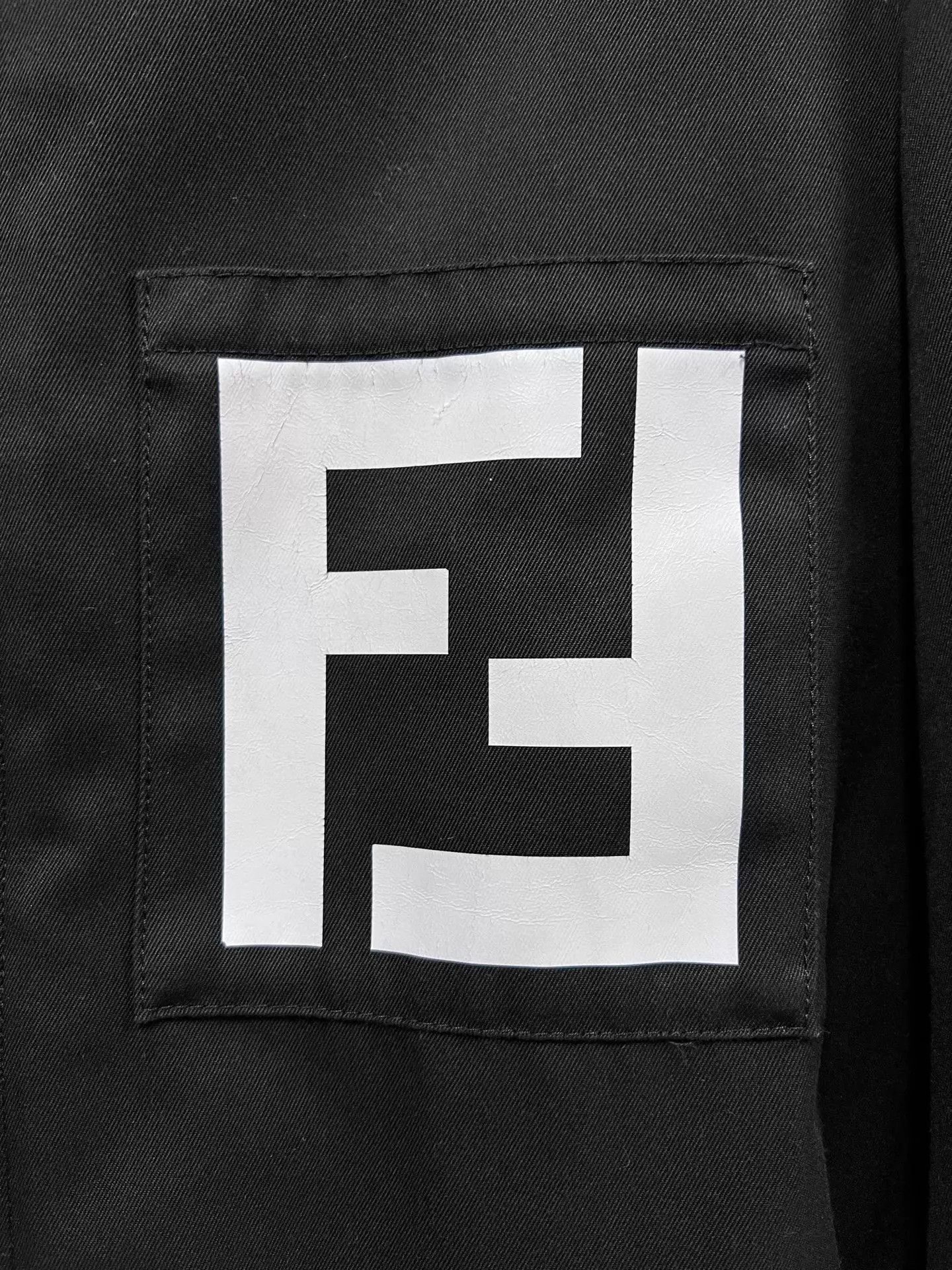 Fendi Fendi Black Logo Print Casual Jacket 46 Size US S / EU 44-46 / 1 - 3 Thumbnail