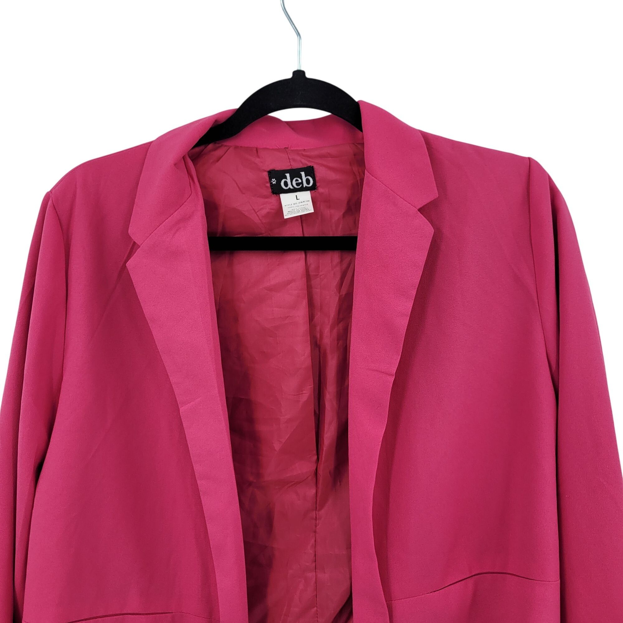 Vintage Vtg 90s Pink Open-Front Cropped Blazer Jacket Sz M Womens Fu Size M / US 6-8 / IT 42-44 - 4 Thumbnail