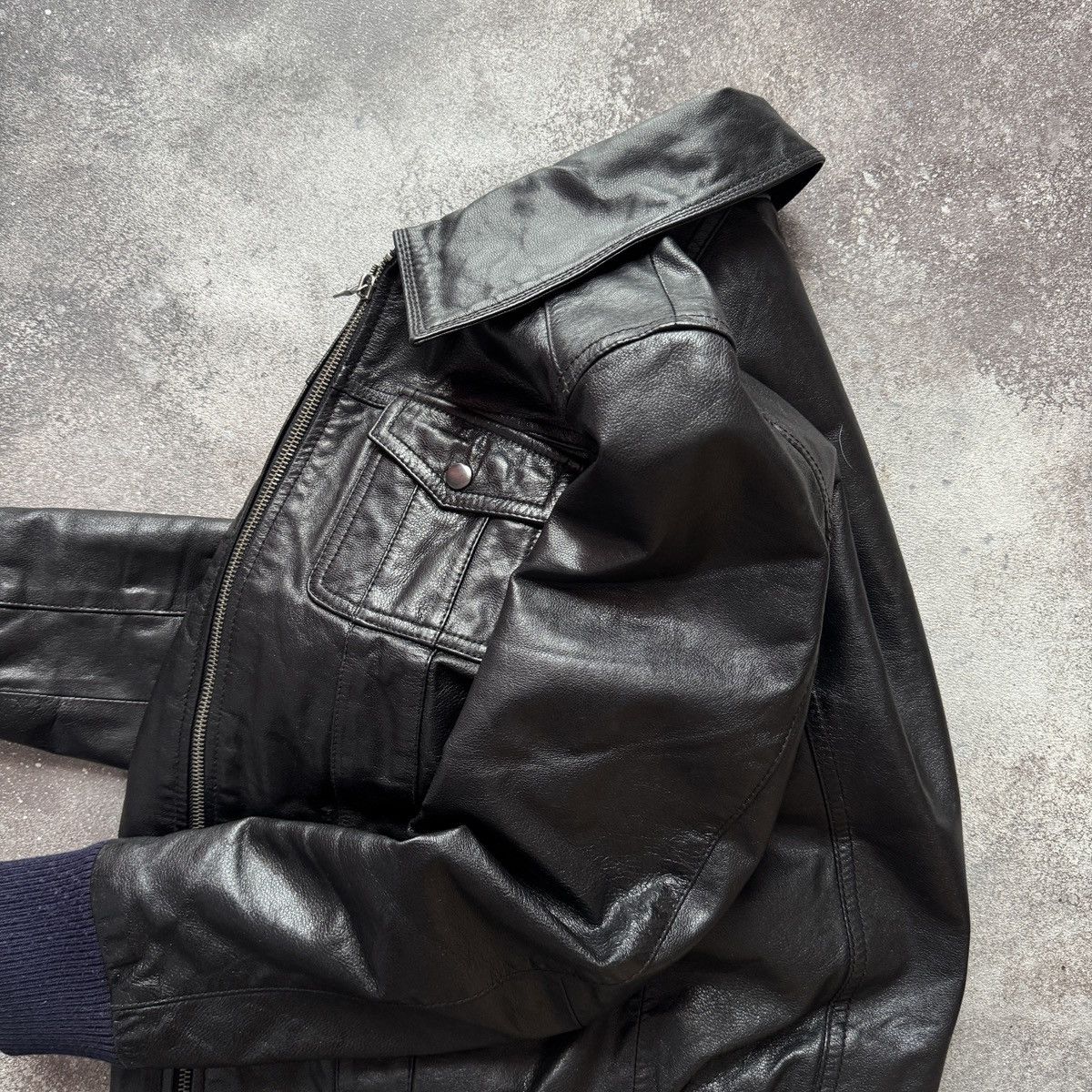 If Six Was Nine Avant Garde Vintage Y2K Multi-pocket Leather Bomber Jacket Size S / US 4 / IT 40 - 3 Thumbnail