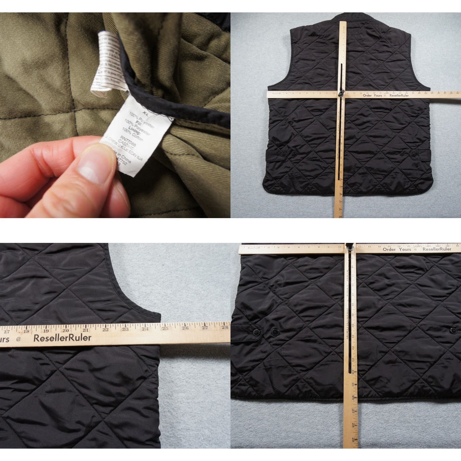 J.Crew JCrew Vest Mens XL Black Quilted Jacket Full Zip Outdoors Outerwear Adult Size US XL / EU 56 / 4 - 8 Thumbnail