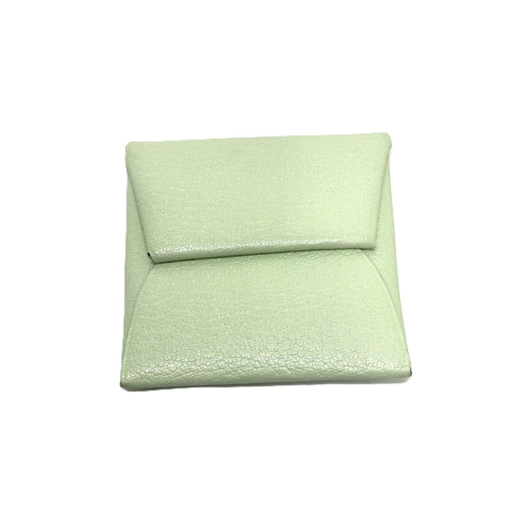 Hermes Bastia Coin Purse Wallet/coin Case Chevre Coromandel Women's Vert Yucca Green