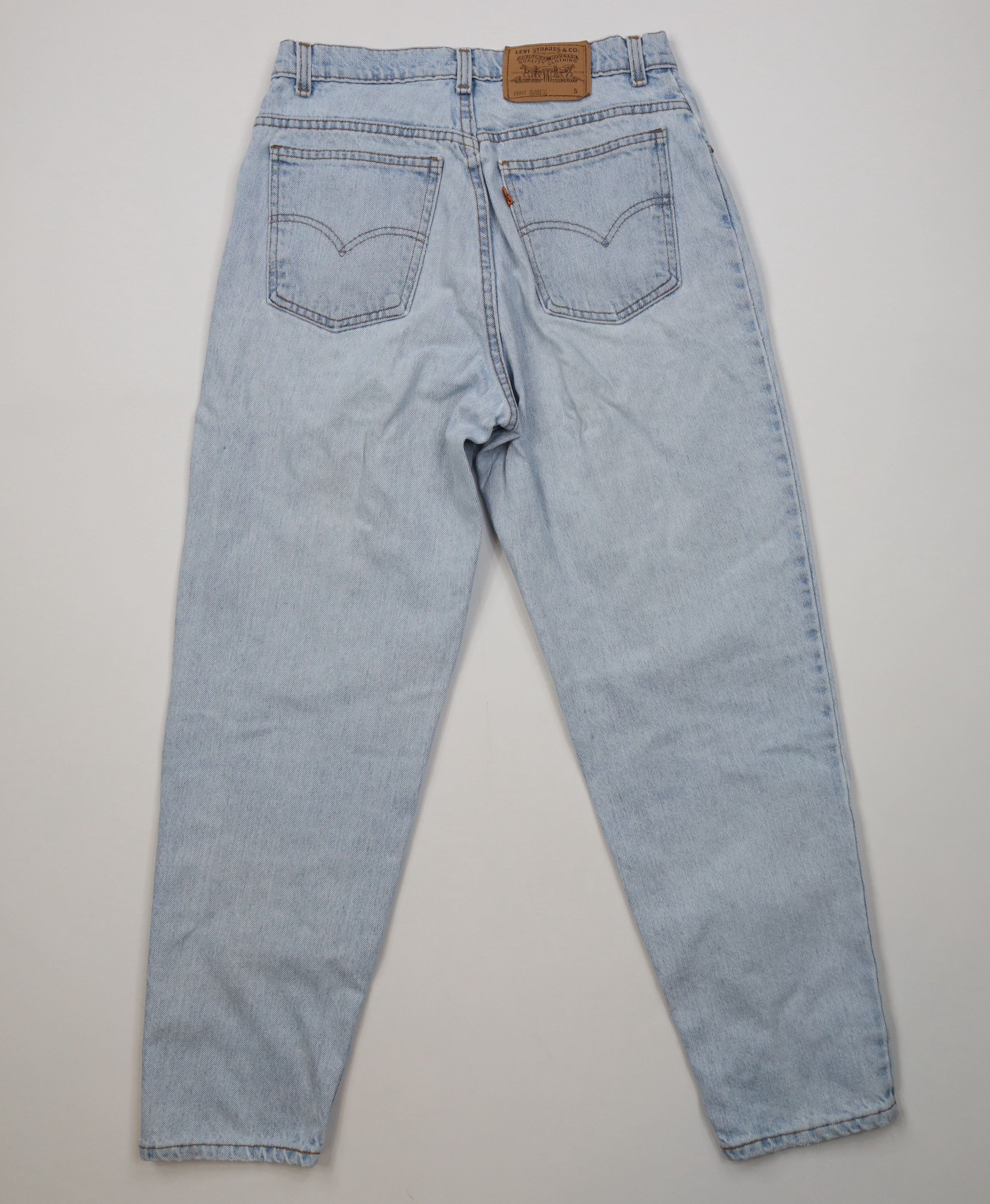 Levi's Vintage 90s Levis 15951 Orange Tab Short Tapered Leg Jeans Size 34" / US 12 / IT 48 - 11 Thumbnail