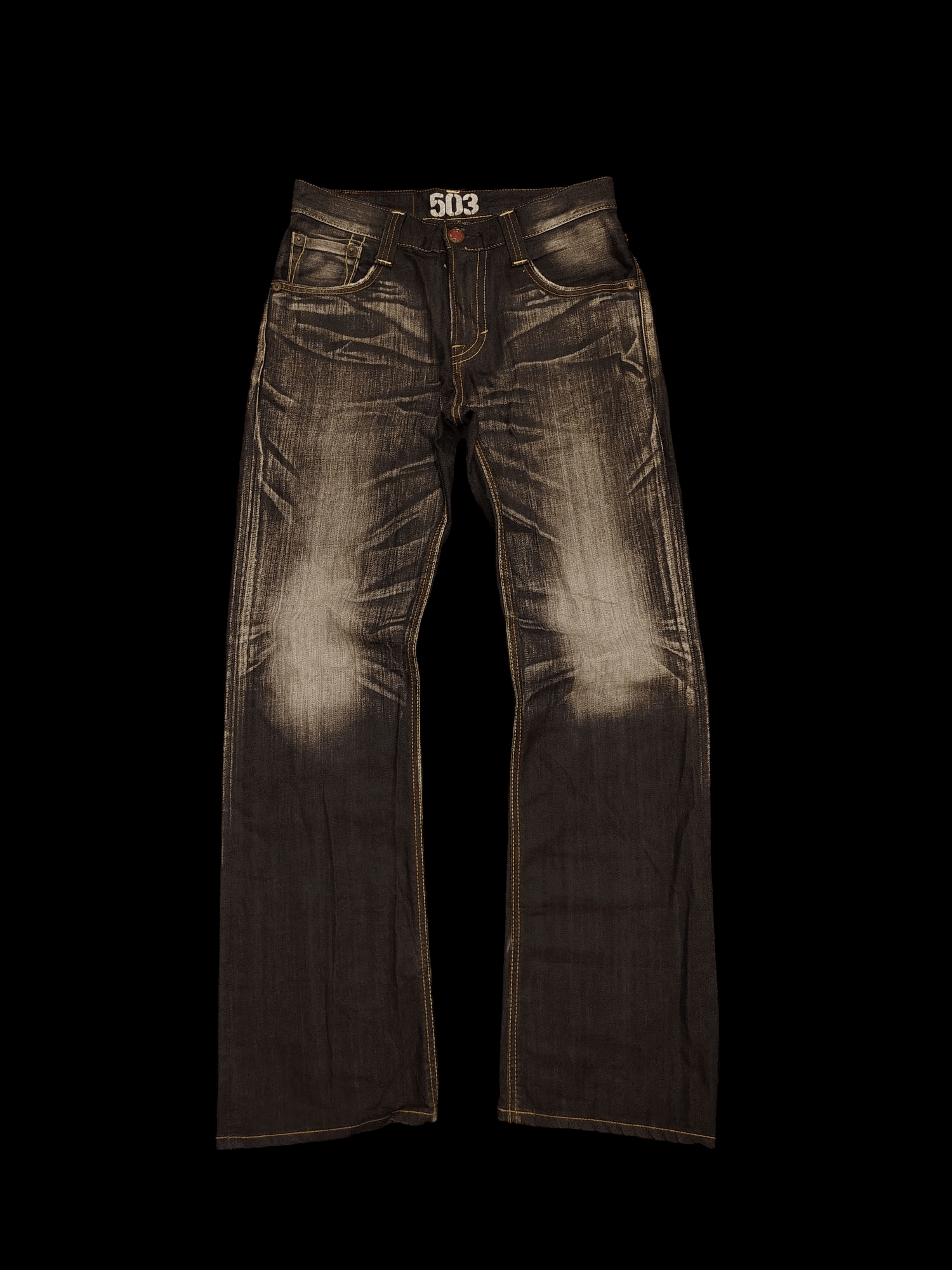 Edwin Japanese Edwin 503 Blue Trip Black Flared Jeans Size US 30 / EU 46 - 2 Thumbnail