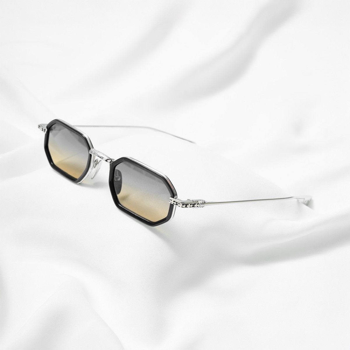 Chrome Hearts CHROME HEARTS STYLIDA BLACK/SHINY SILVER SUNGLASSES Size ONE SIZE - 1 Thumbnail