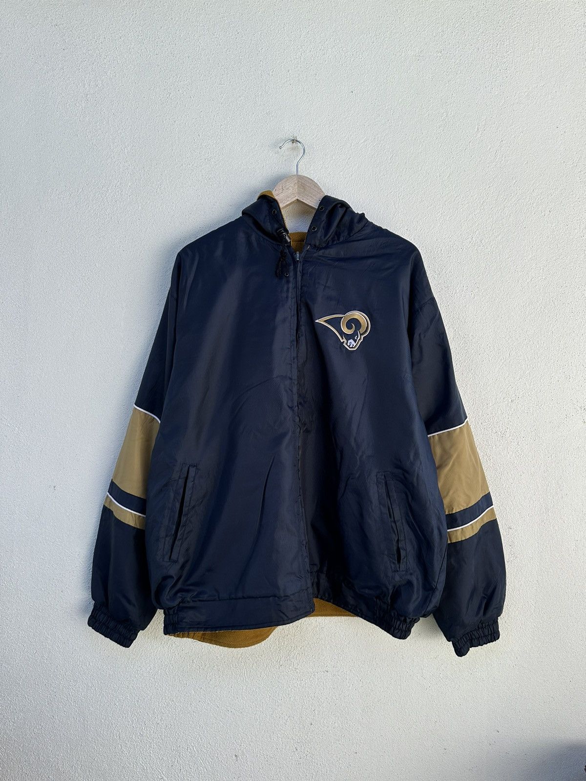 Image of Nfl St Louis Rams Reversible Jacket in Navy/Brown, Men's (Size XL)