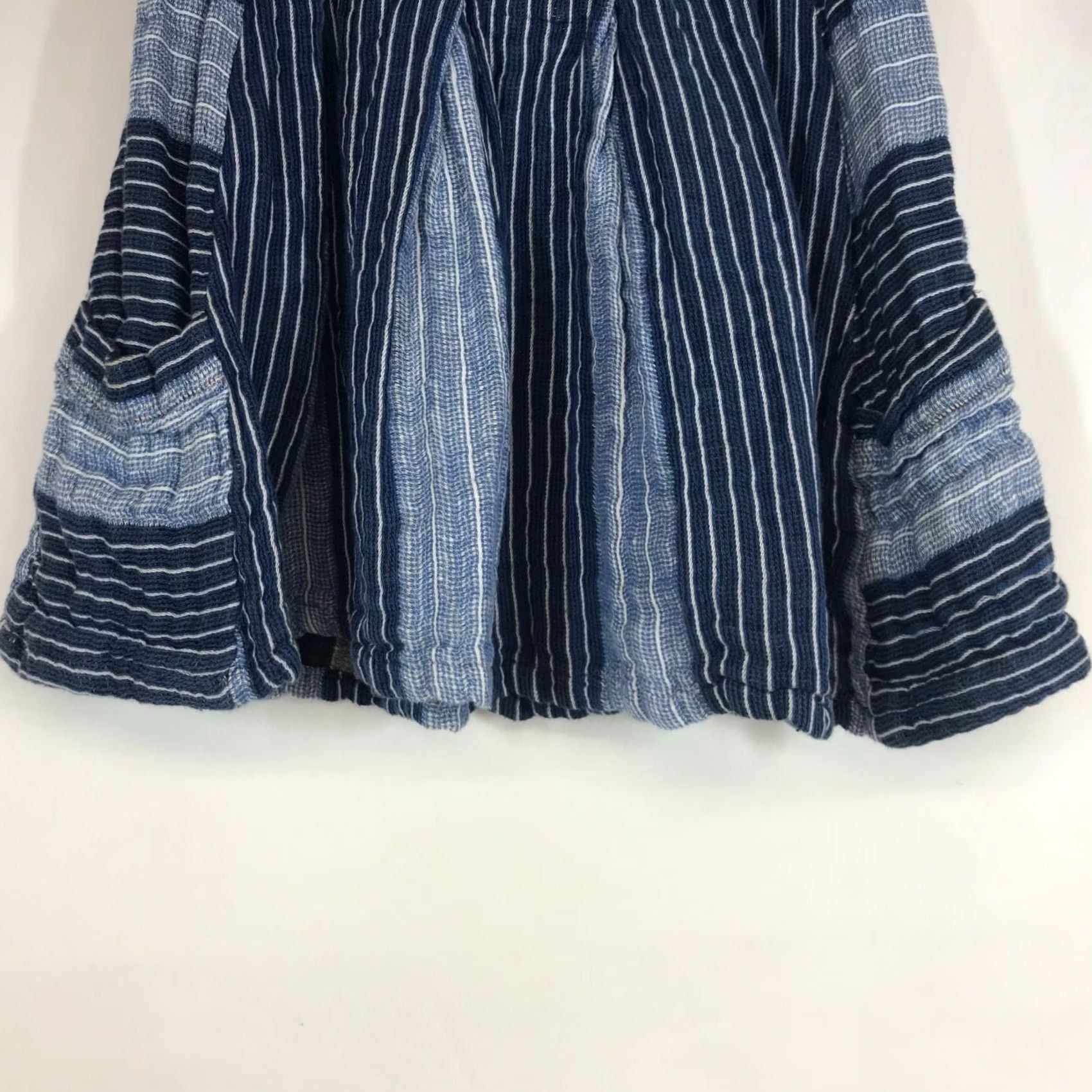 Vintage ace&jig Skirt Womens XS BLUE & WHITE STRIPE PLEATED FIT & FLARE w/POCKET Short Vintage: No Size 26" / US 2 / IT 38 - 7 Thumbnail
