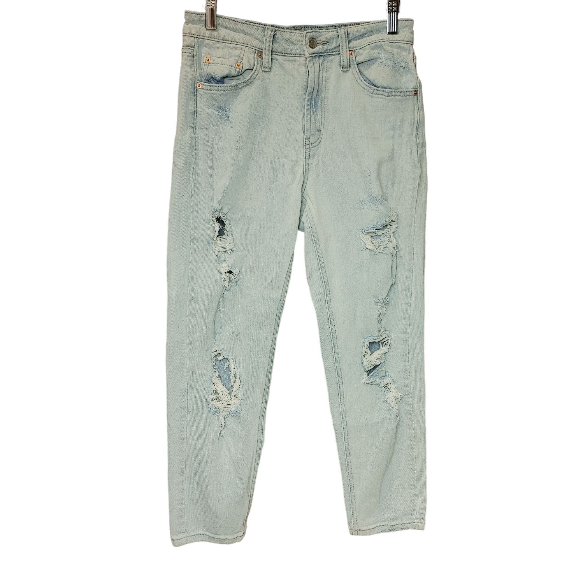 Other Wild Fable Women's Light Washed White Blue Denim Distressed Size 26" / US 2 / IT 38 - 3 Thumbnail