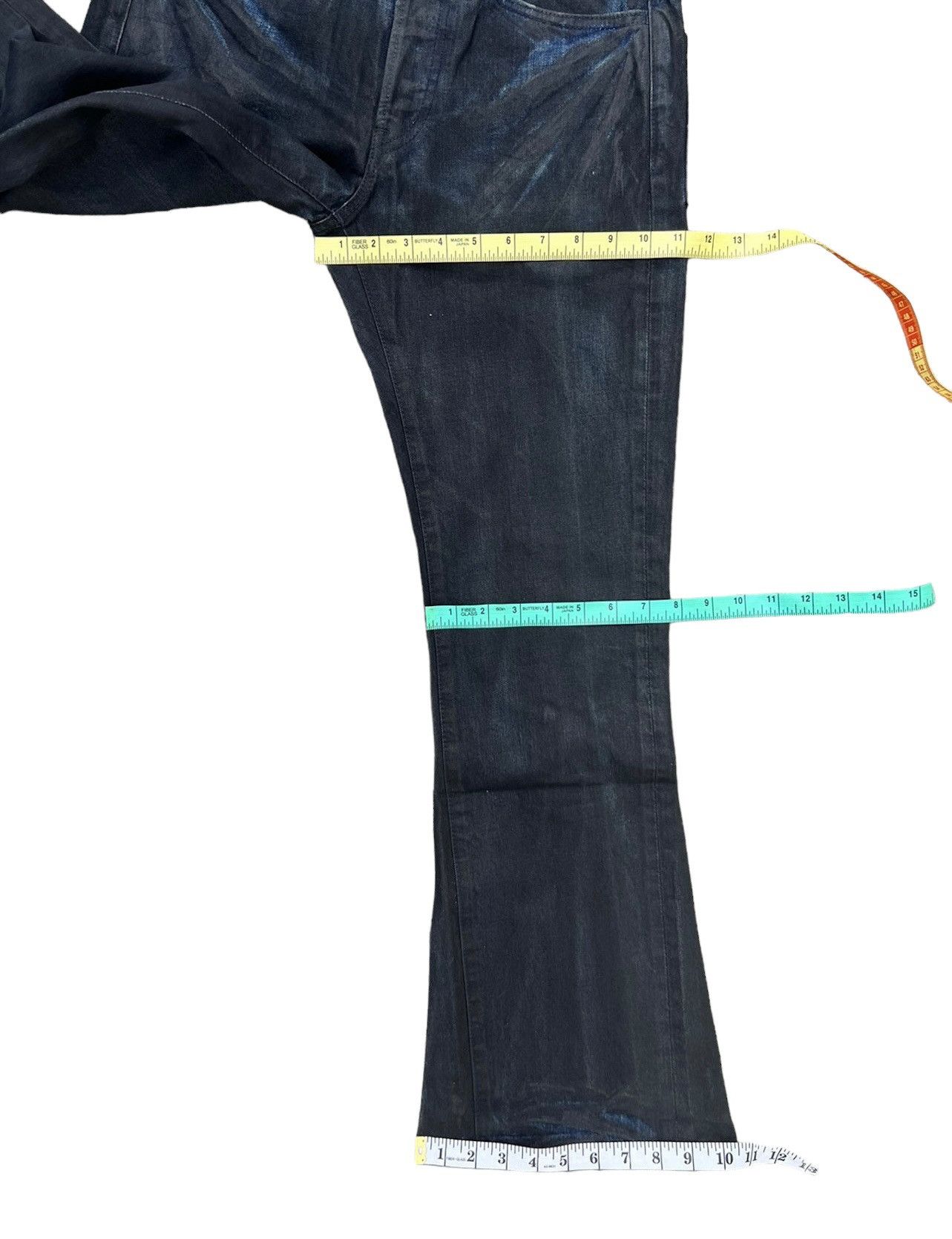 SEMBL Vintage SEMBL Japan Blue Denim Waxed Black Flare Jeans Size US 30 / EU 46 - 3 Thumbnail