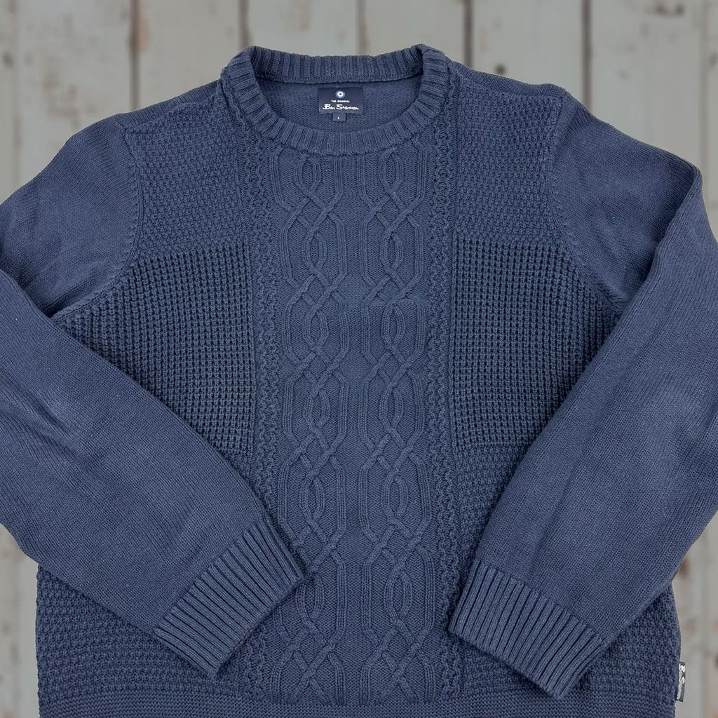 Ben Sherman Ben Sherman Sweater Men Large Blue Crew Neck Long Sleeve Pullover Cable-Knit L Casual Preppy Logo Shirt Size US L / EU 52-54 / 3 - 1 Thumbnail