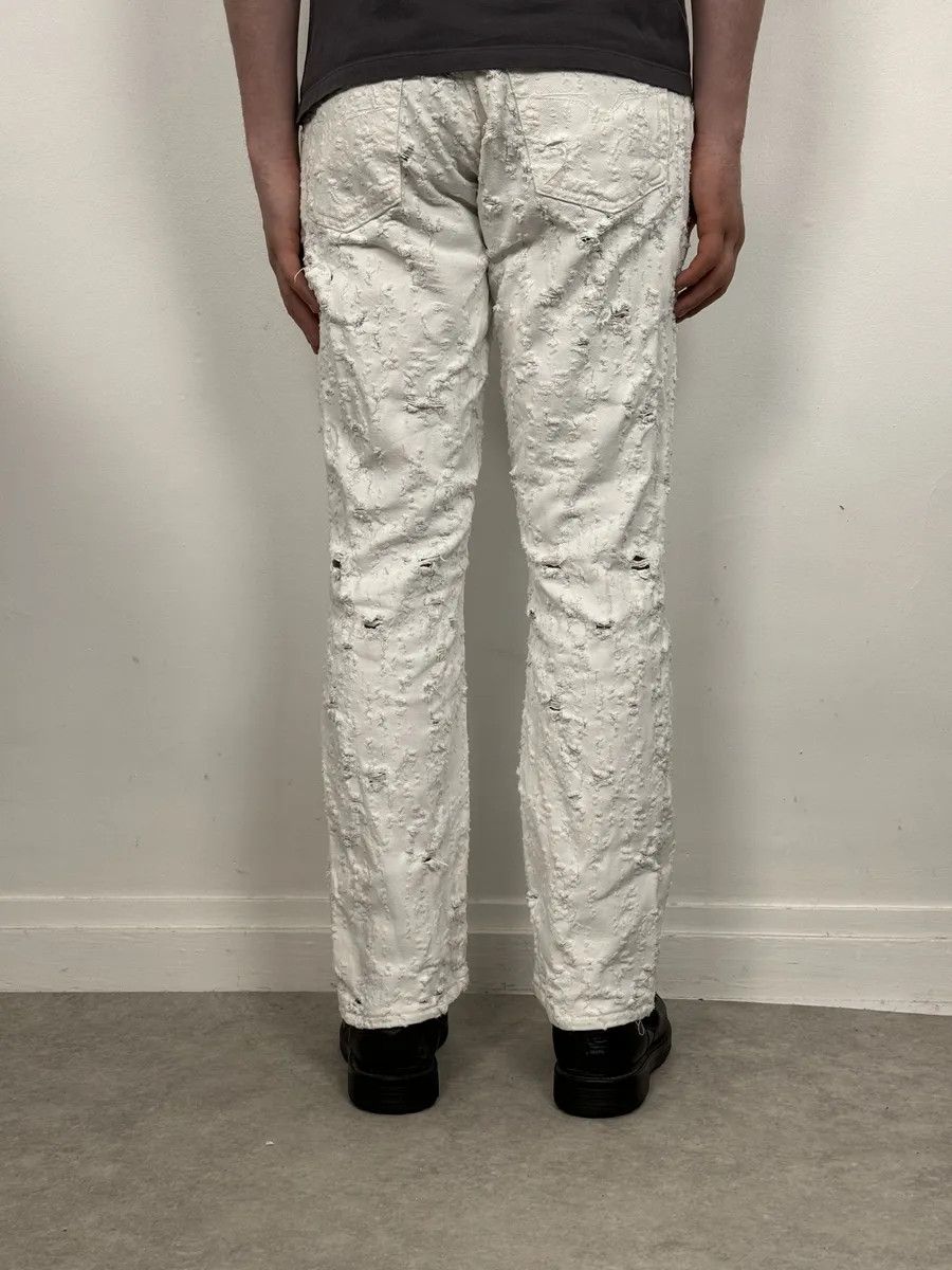 Versace 2000s Versace White Distressed Denim Jeans Size US 32 / EU 48 - 3 Thumbnail