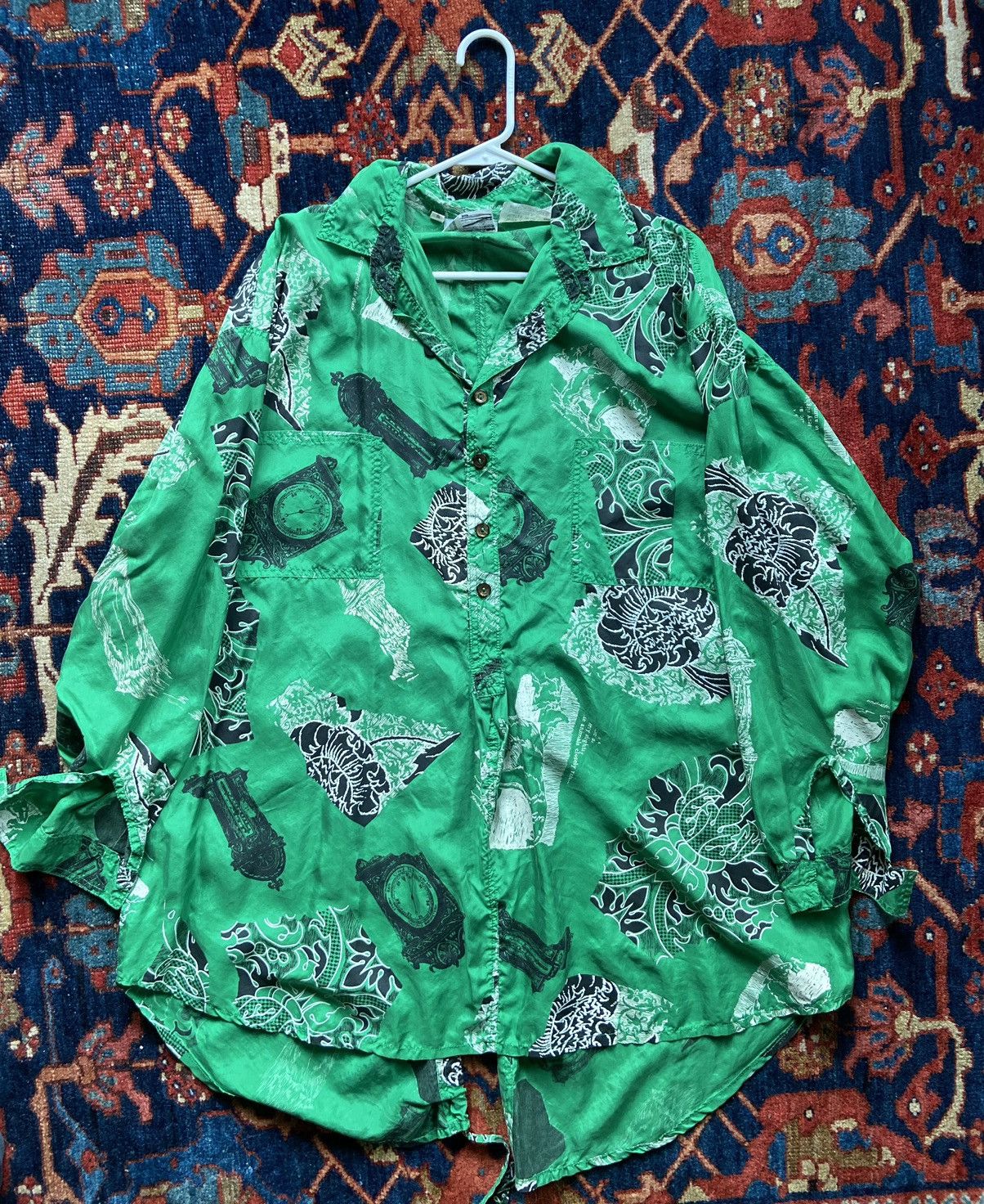 Vintage English Eccentric Half Button Up