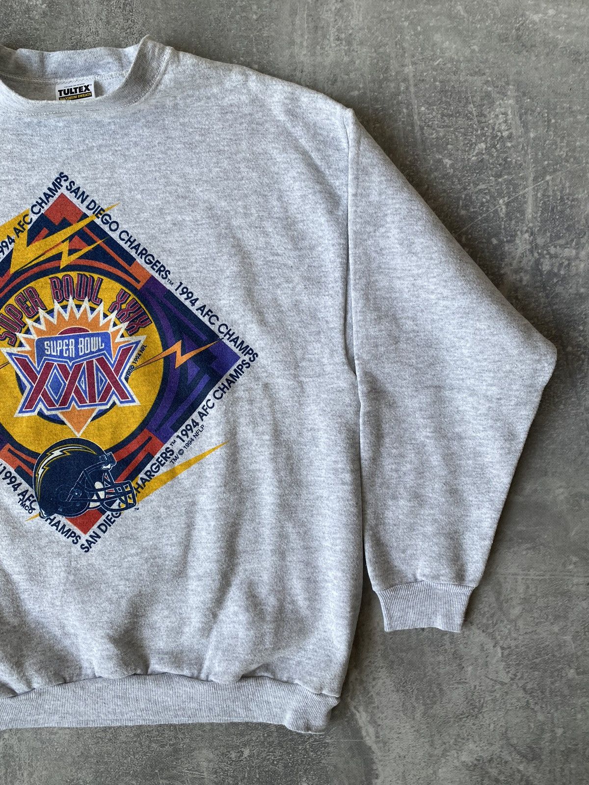 NFL × Tultex × Vintage Vintage 1994 San Diego Chargers Super Bowl XXIX Sweatshirt Size US L / EU 52-54 / 3 - 2 Thumbnail