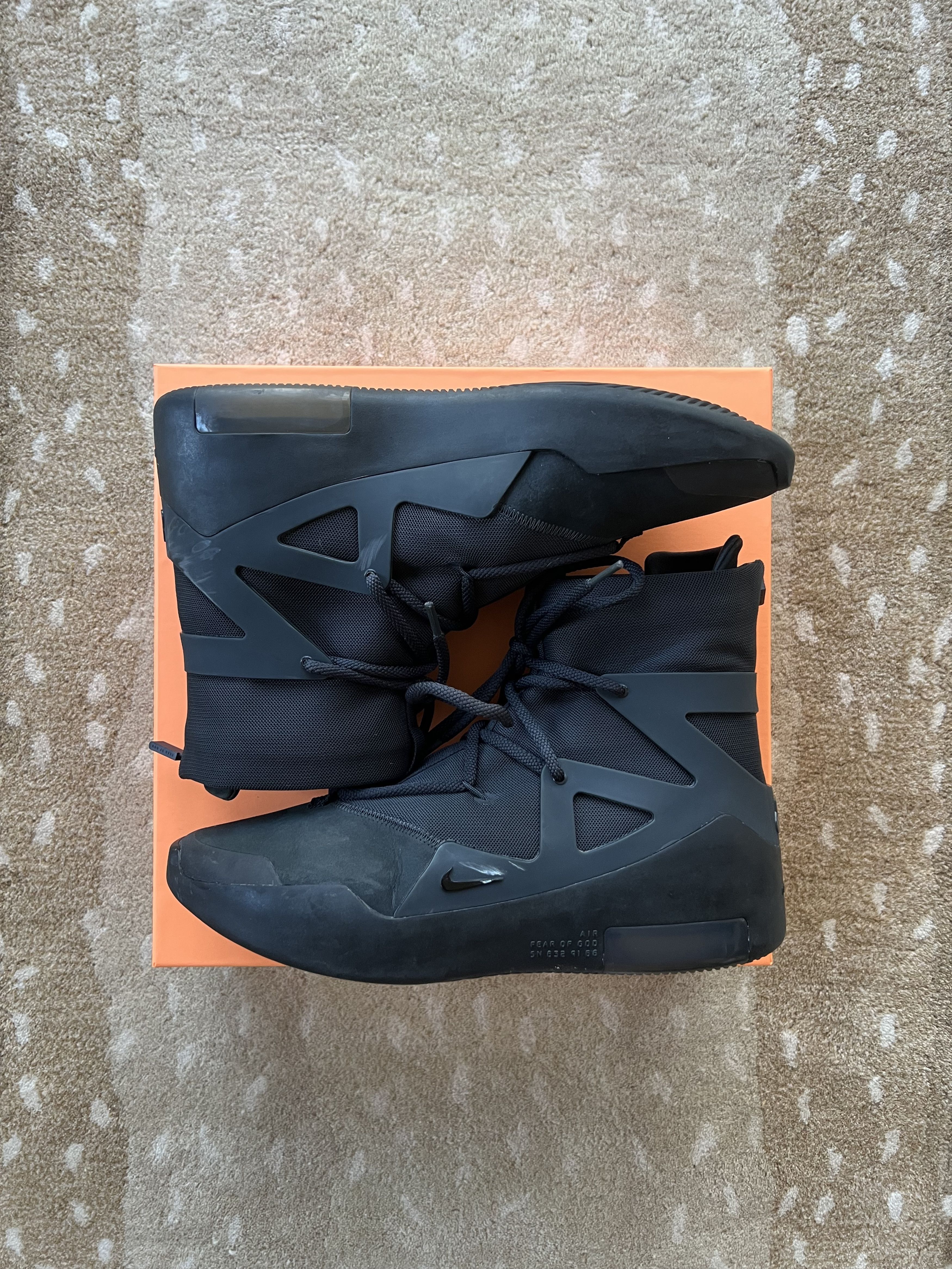 Fear of God × Nike Nike Air Fear of God 1 'Triple Black' Size US 11 / EU 44 - 9 Thumbnail