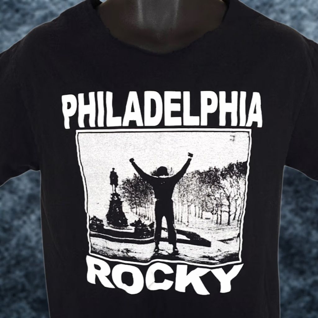 Vintage VINTAGE Rocky T Shirt Mens Size Medium Black Rocky Balboa Philadelphia Size US M / EU 48-50 / 2 - 1 Thumbnail