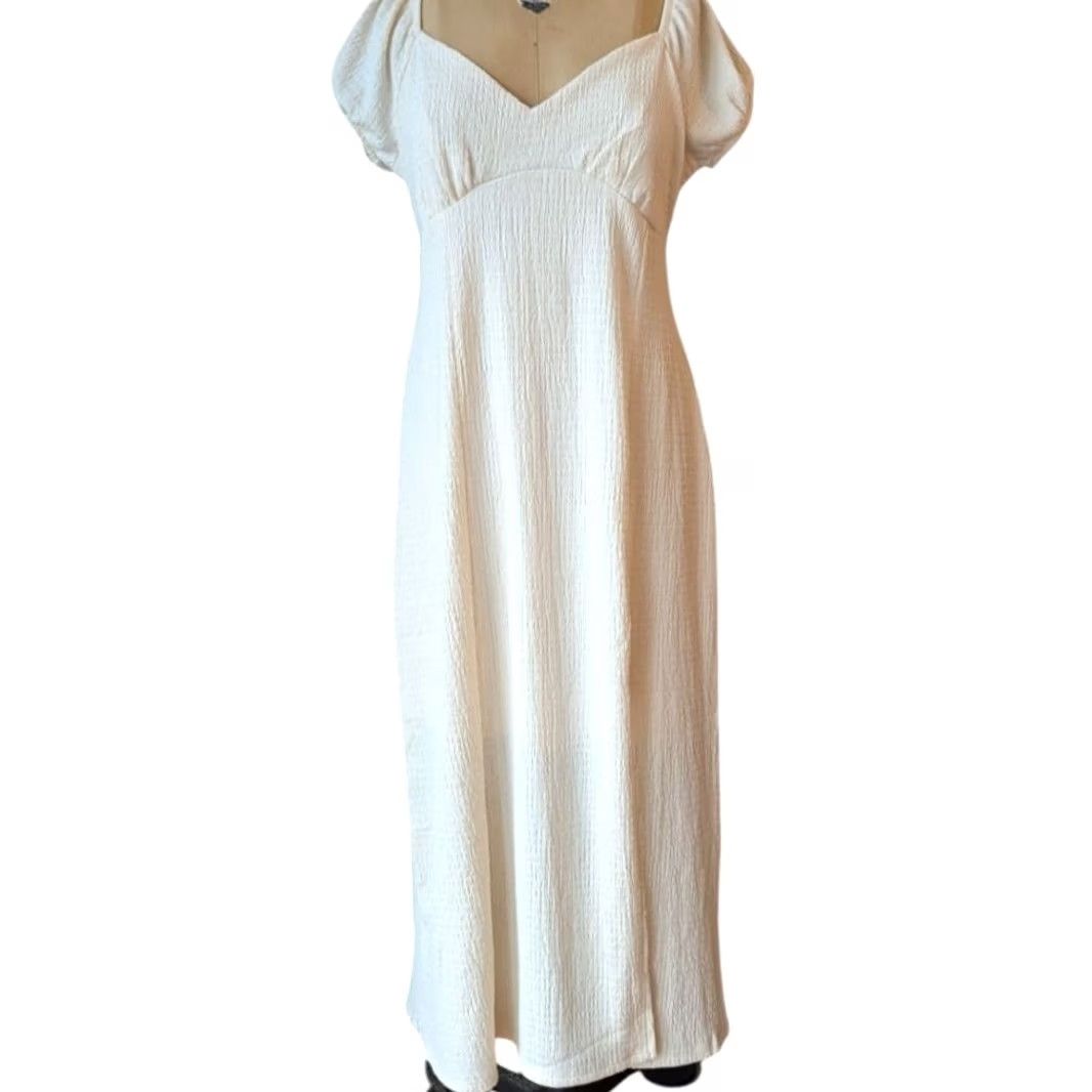 Almost Famous Almost Famous Cream Midi Dress Shirt? Actually no. Size 36" / US 14 / IT 50 - 2 Thumbnail