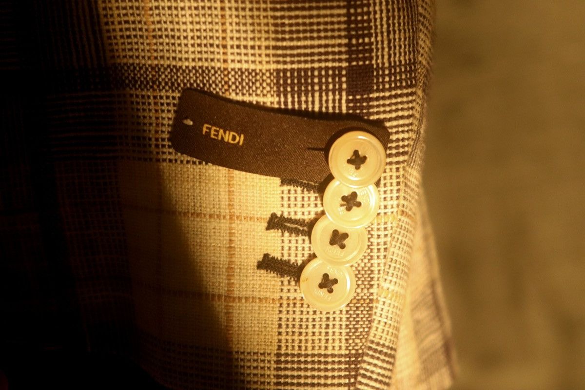 Fendi FENDI Madras Check Linen Blend Suit Set Jacket Shorts 52R Size 52R - 6 Thumbnail