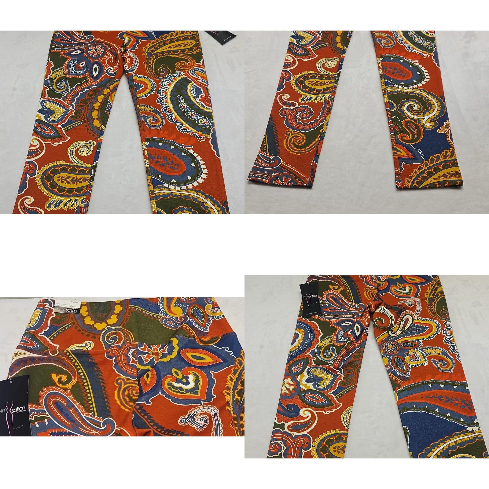 Vintage VINTAGE? Slim-Sation Pull On Pants Lot 2 Small Boho Paisley Aztec Stretch Slimming NWT Size 28" / US 6 / IT 42 - 9 Thumbnail