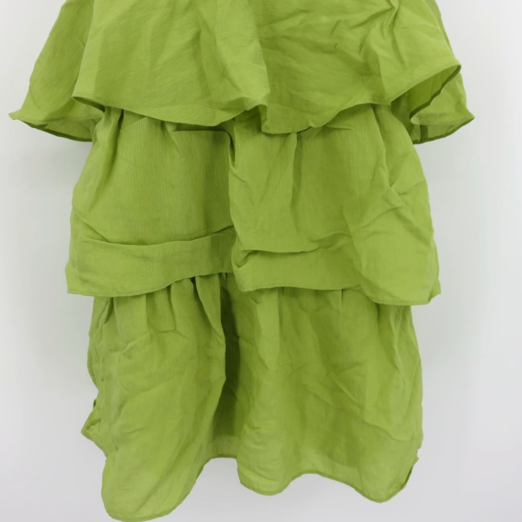 Bcbgmaxazria BCBGMAXAZRIA Women XXS Green Ruffle Tiered White Lace Tank Top Shirt Blouse NEW Size XXS / US 00 / IT 34 - 3 Thumbnail