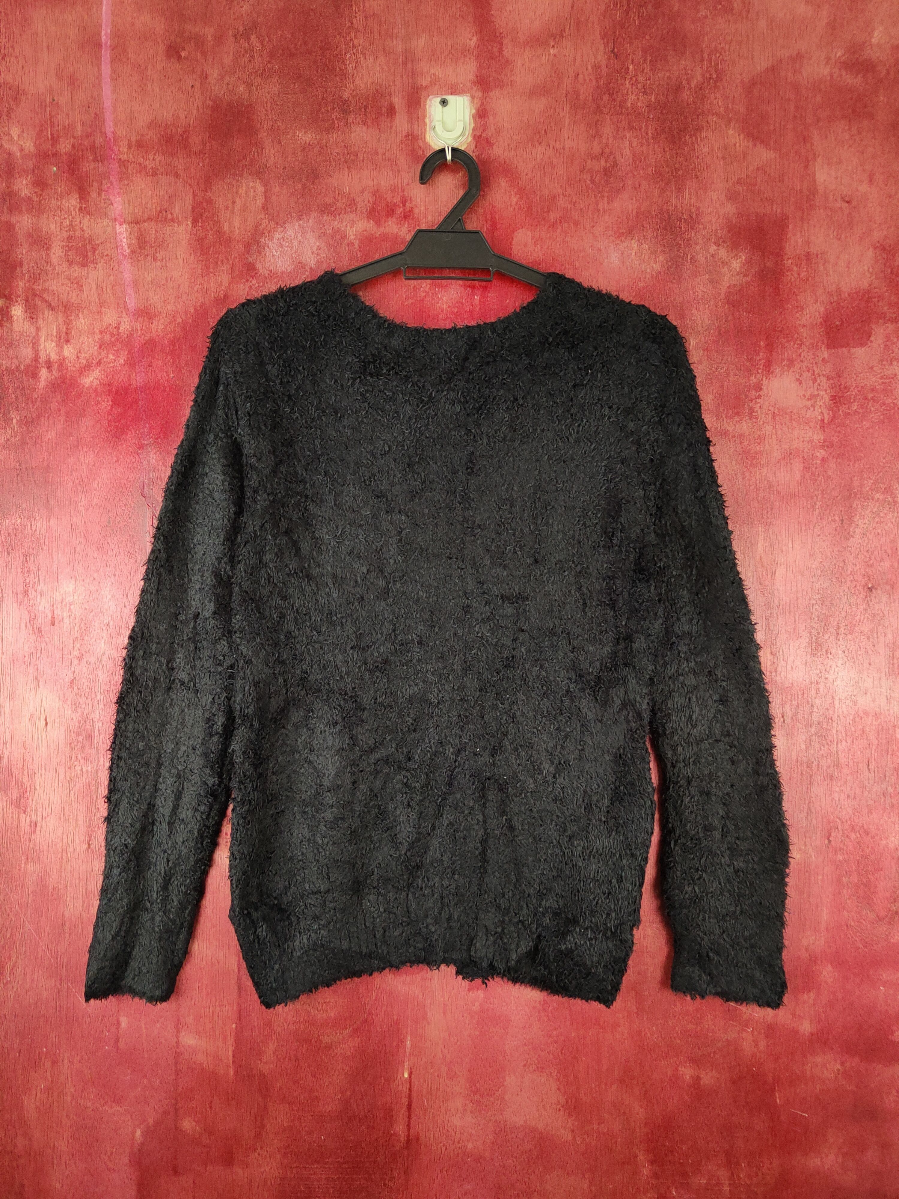 Japanese Brand Jinty Black Shag Shaggy Fur Mohair Knitwear #S1816 Size M / US 6-8 / IT 42-44 - 7 Thumbnail