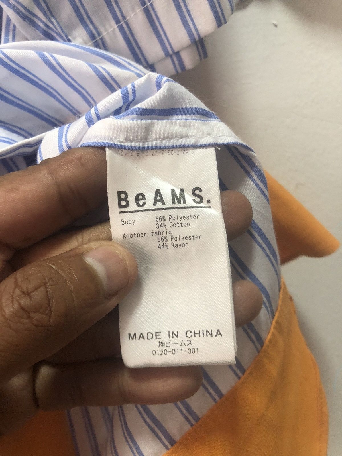 Beams Plus BEAMS Shirt Striped Double Pocket Tape Patch Rayon Size US L / EU 52-54 / 3 - 5 Thumbnail