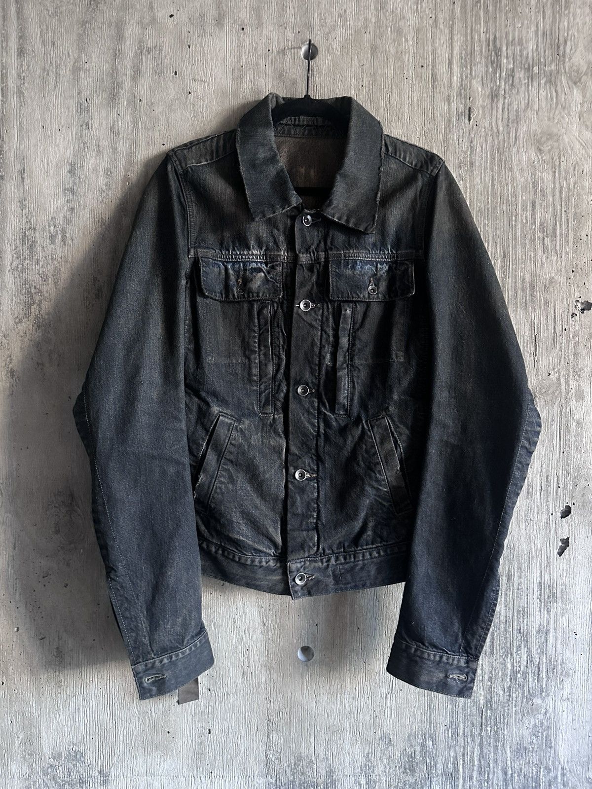 Rick Owens Drkshdw DEADSTOCK FW07 EXPLODER WASHED TRUCKER JACKET Size US M / EU 48-50 / 2 - 1 Thumbnail