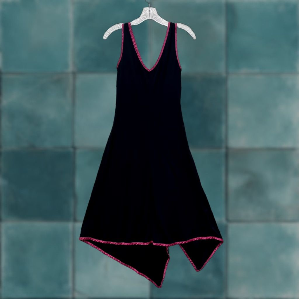 Vintage Y2K Vintage Midi Dress Medium Black Slinky Stretch Cyber Fairy Grunge Whimsigoth | Ruby Rox | Midi Dress | M | Black | Grunge Whimsigoth 90s? Size M / US 6-8 / IT 42-44 - 1 Thumbnail