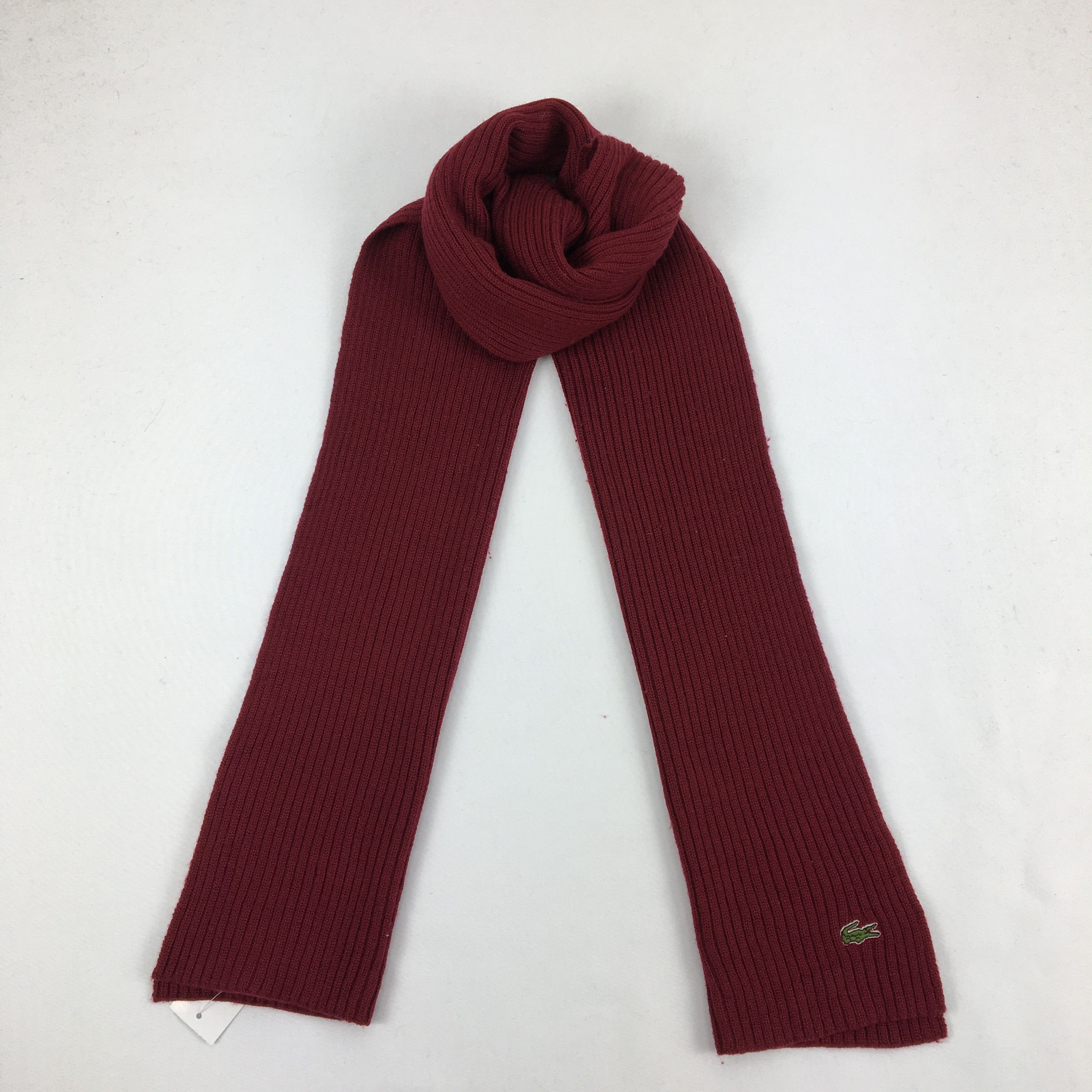 Lacoste Vintage Lacoste Muffler Wool Ribbed Scarves Size ONE SIZE - 1 Thumbnail