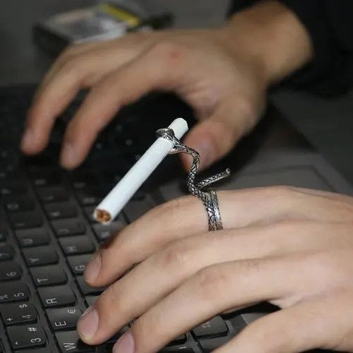 Jewelry Snake Cigarette Holder, Ring Cigarette Holder Size ONE SIZE - 5 Thumbnail