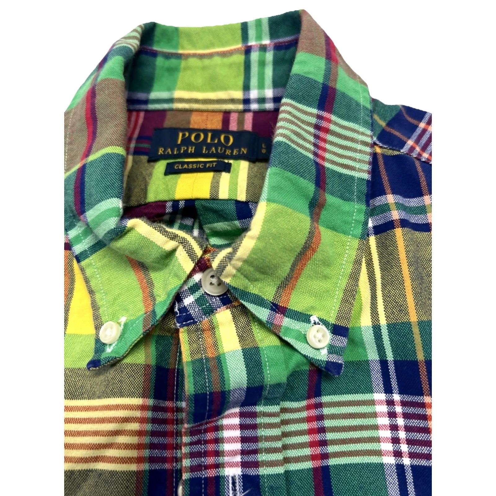 Polo Ralph Lauren Polo Ralph Lauren Shirt Mens L Multicolor Plaid Button-Down Short Sleeve Classic Fit Madras Size US L / EU 52-54 / 3 - 6 Thumbnail