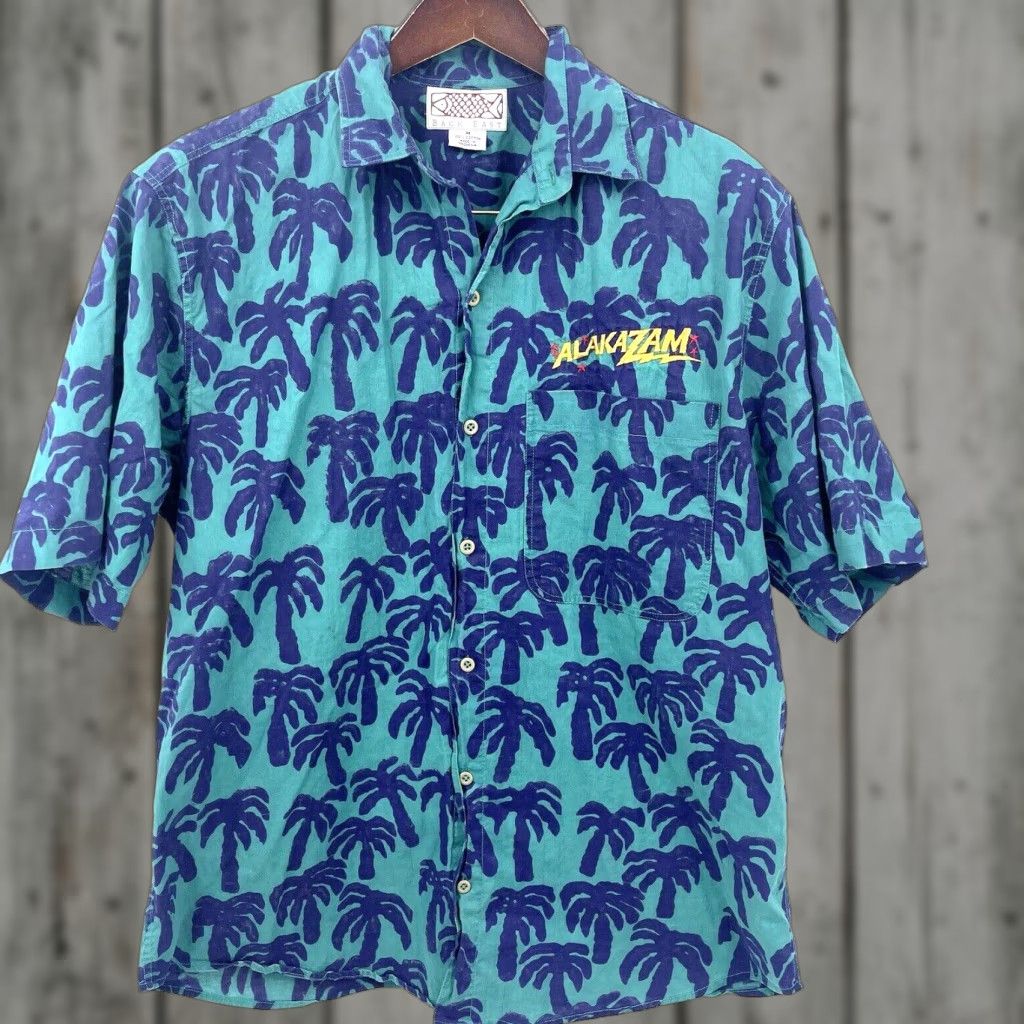 Vintage VINTAGE Back East Alakazam Cotton Button-Up Shirt Mens Medium Floral Palm Tree Beach 90s Size US M / EU 48-50 / 2 - 1 Thumbnail