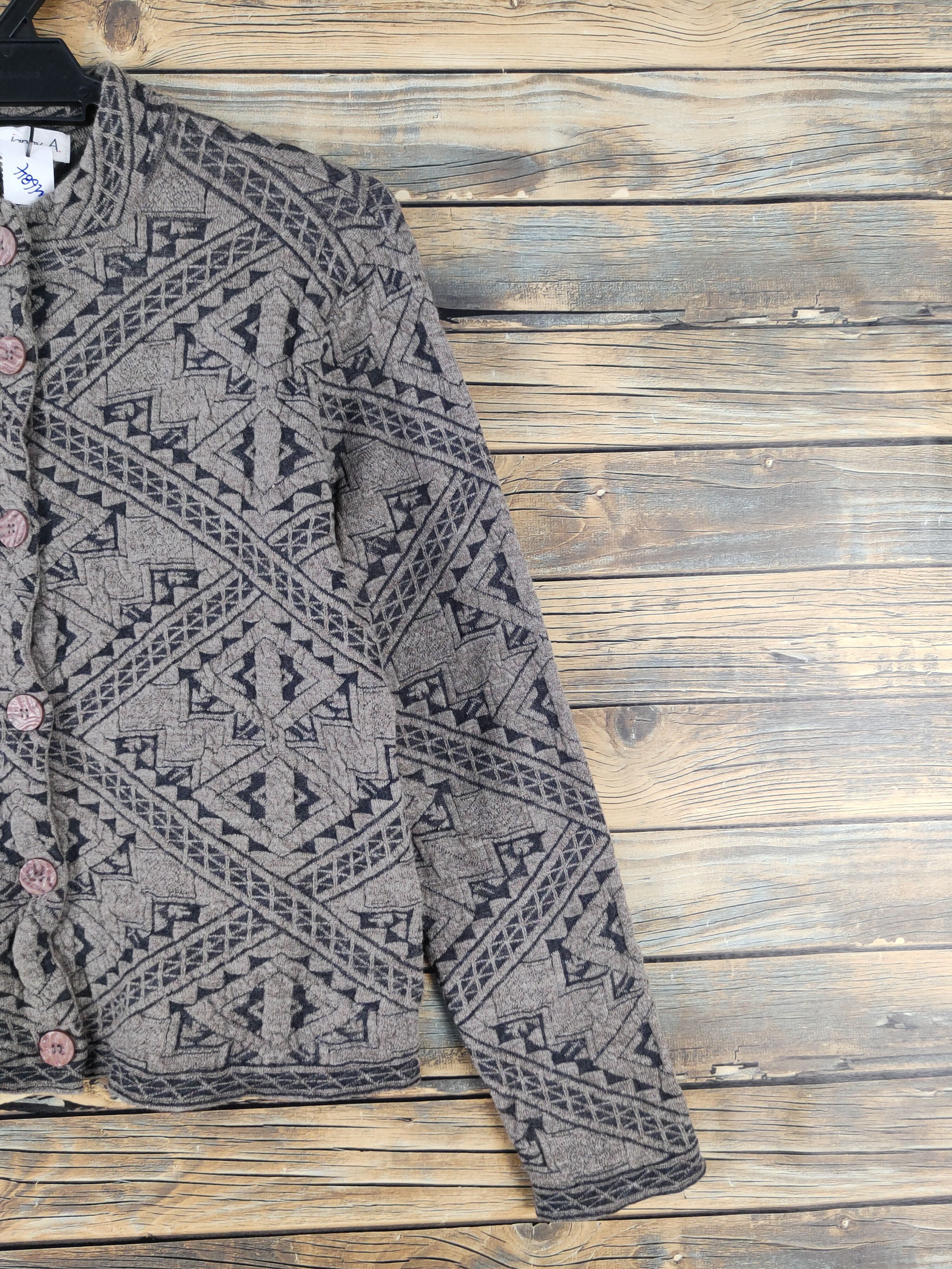 Janny A. Brown Knitwear Cardigan Crop Tops #W1684