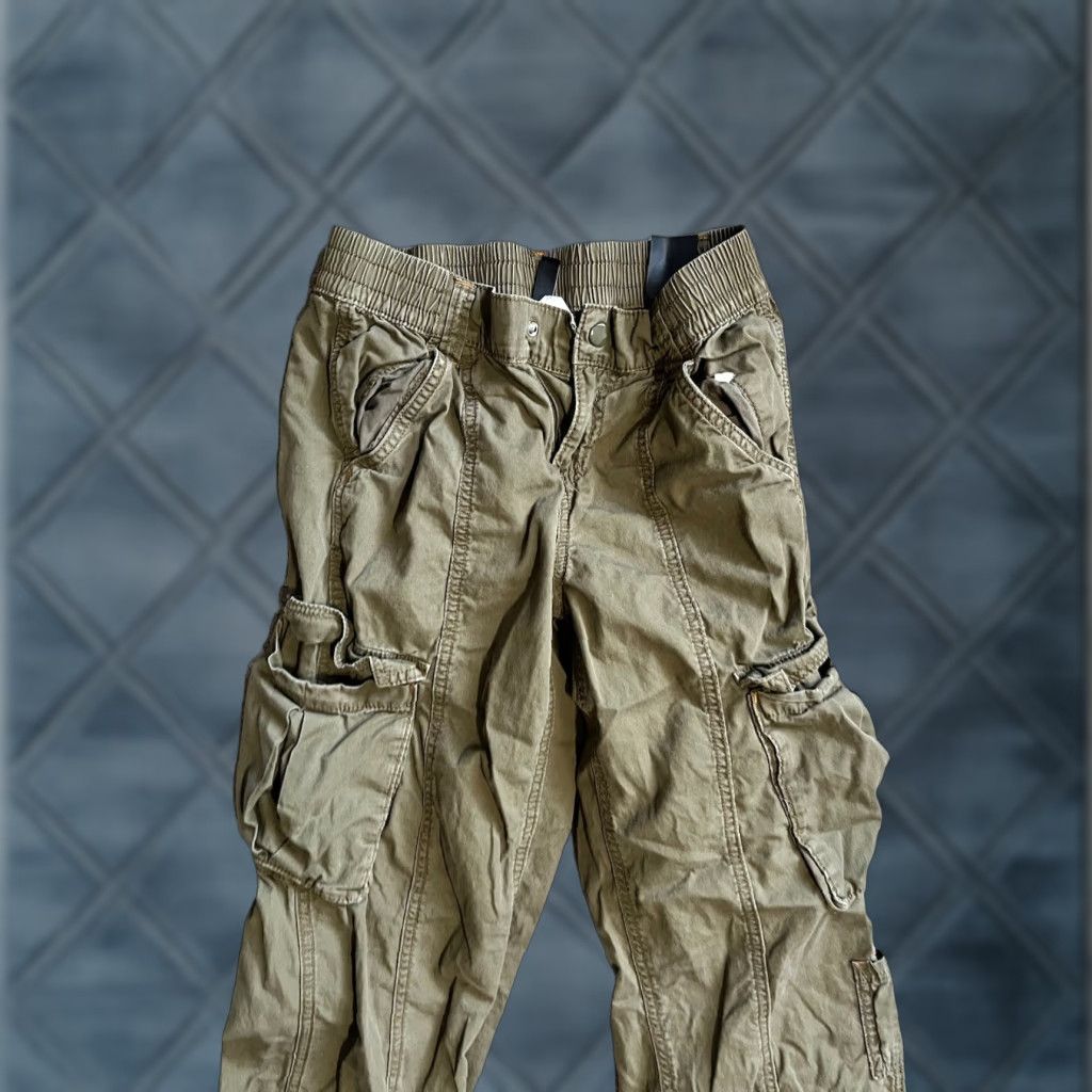 H&M VINTAGE Divided by H&M Women's High-Rise Cargo Pocket Pants 0 Green 100% Cotton Size 25" / US 0 / IT 36 - 1 Thumbnail