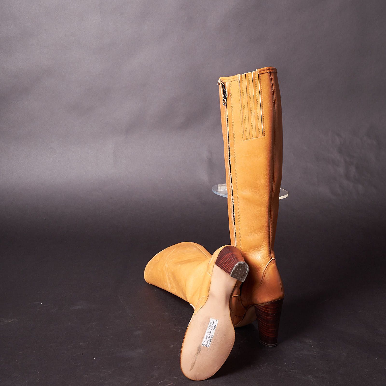 Vintage 1980s El Greco Buckskin Leather Tall Heeled Boots Size US 5 / IT 35 - 5 Thumbnail