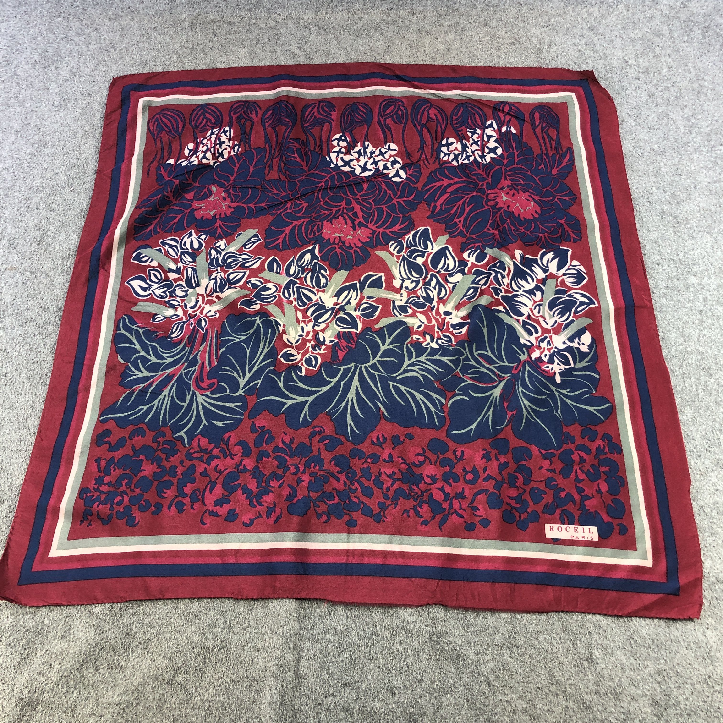 Vintage Vintage Roceil Floral Silk Scarf M1272 Size ONE SIZE - 2 Thumbnail