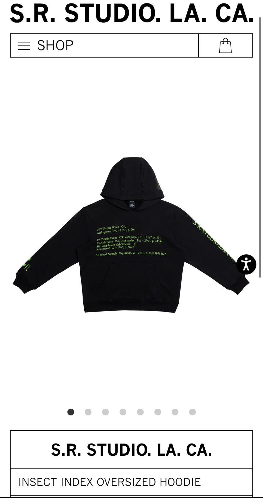 Sterling Ruby S. R. Studios Insect Index Oversized Hoodie Size US XS / EU 42 / 0 - 13 Thumbnail